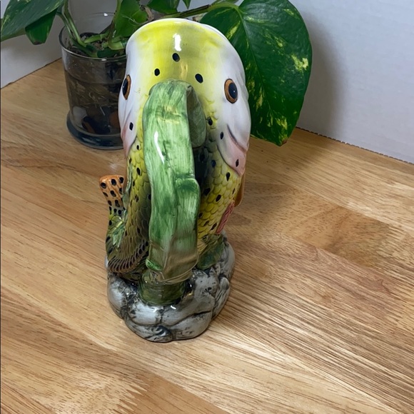 Vintage Fish Pitcher Polychrome Ceramic Chinese - Picture 5 of 10